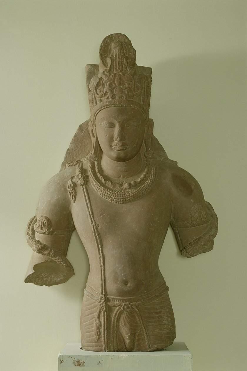 Lord Vishnu Figürü, Mathura (kırmızı kumtaşı) by Indian School