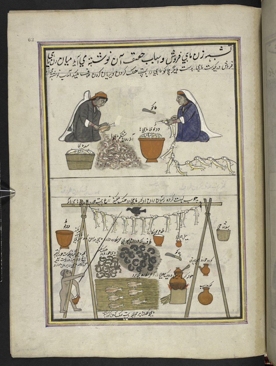 Balıkçılar, Balıkları içen kadınlar; balık kurutan adam,  Keşmir