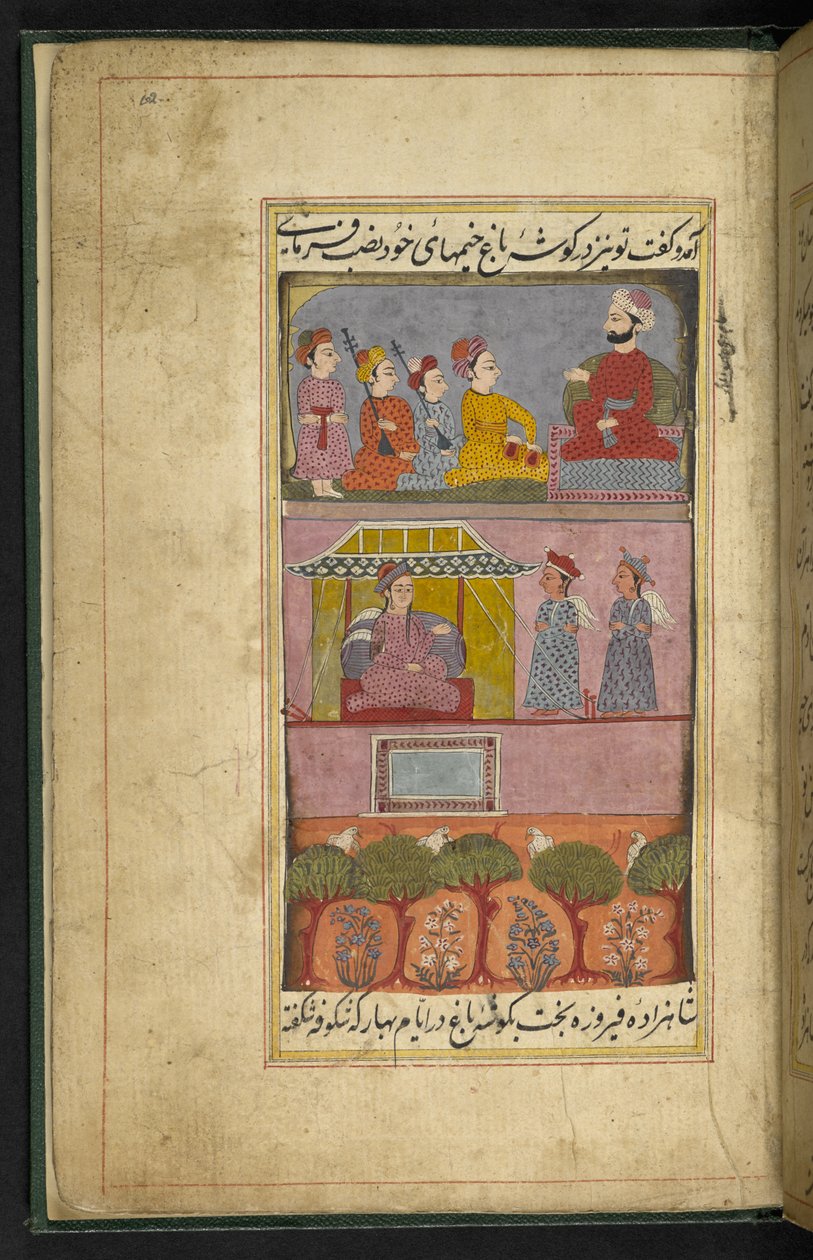 Saif ul-Muluk ve Badi ul-Jamal, Thatta halk masalından müzisyenleri betimleyen folyo by Indian School