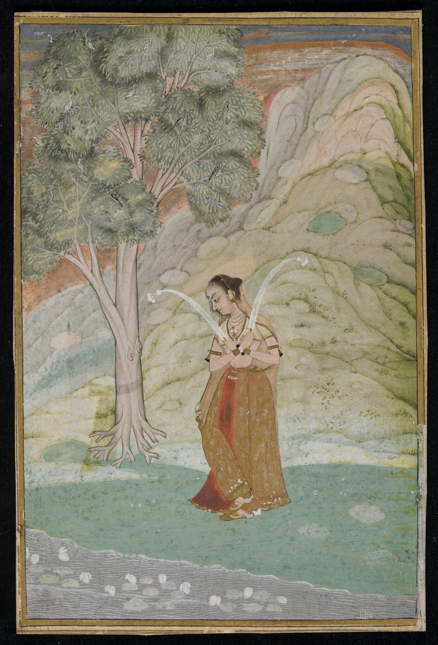 Gauri Ragini, Elyazması folyosu, 18. yüzyılın sonları by Indian School