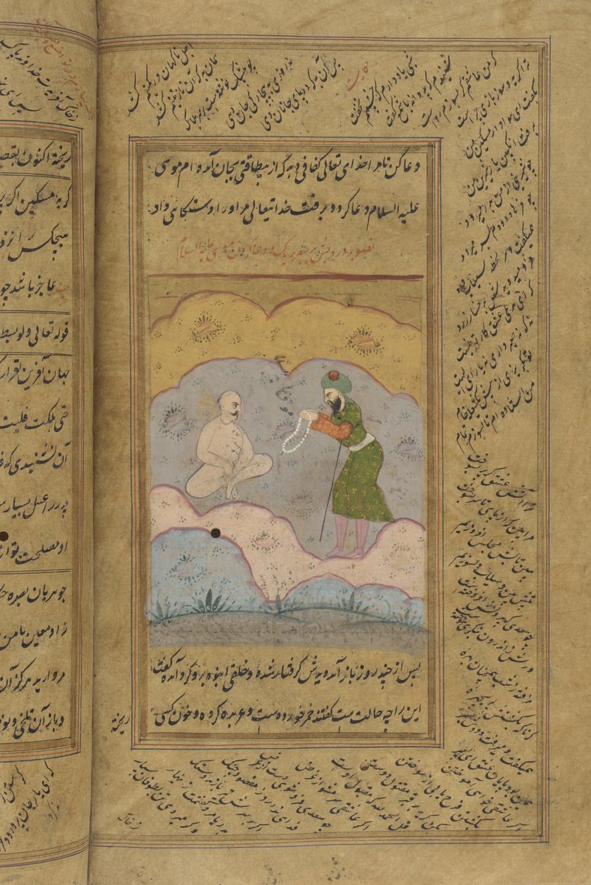 Gülistan Sadi el yazması (kağıt üzerine mürekkep, opak suluboya ve altın) by Indian School