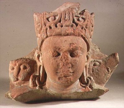 Vaikuntha Vishnu Başkanı, Mathura, Utter Pradesh (kırmızı kumtaşı) by Indian School