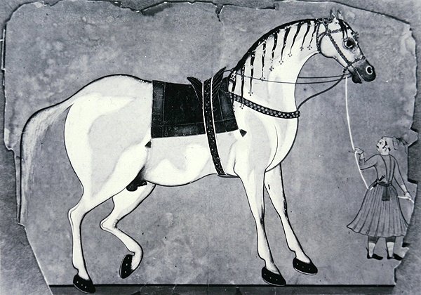 İmparatorun Ahırının Atı ve Damatı, 1660 dolayları (lito) by Indian School