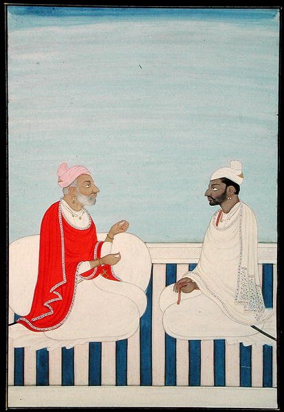 İçinde. 11B.53 Bir raja seyirci tutar, c.1800 (parşömen) by Indian School