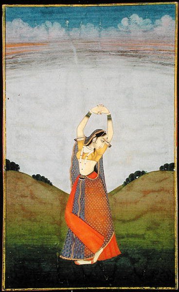İçinde. 57.13 Sevgilisini özleyen bir kadın, 1780 dolayları (parşömen) by Indian School