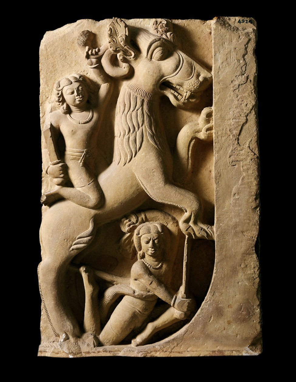 Hint Sanatı: İki savaşçı ile Griffon. Gupta Hanedanlığı (MS 320-600) Saranath