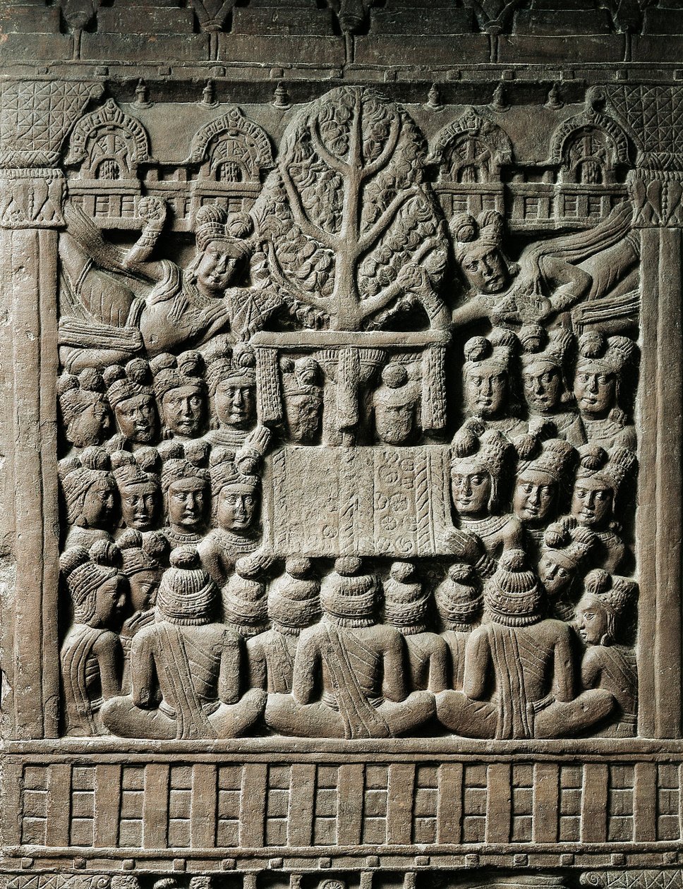 Hint sanatı, Hinduizm: Yaksha ruhlarını temsil eden alçak kabartma, MÖ 2. yüzyıl. Kalküta, Hint Müzesi by Indian School