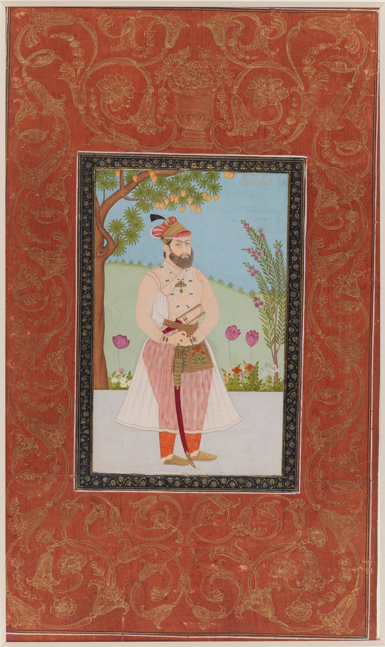 Iraj Khan, 1875-1900 (kağıt üzerinde opak wc ve altın) by Indian School