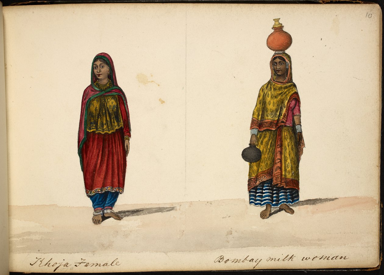 Hoca kadın; Bombay süt satıcısı by Indian School