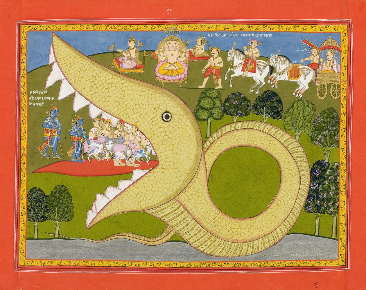 Krishna ve çobanlar Agasuras