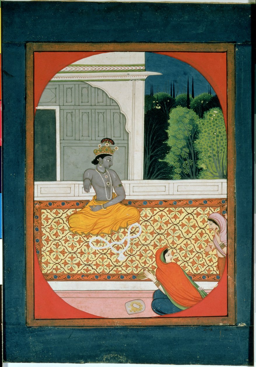 Krishna çelenkini atar; Bihari Lal