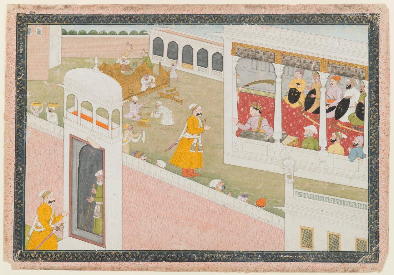 Dağınık Hamir Hath Serisinden Yaprak, 1800-1810 (kağıt üzerinde opak wc ve altın) by Indian School