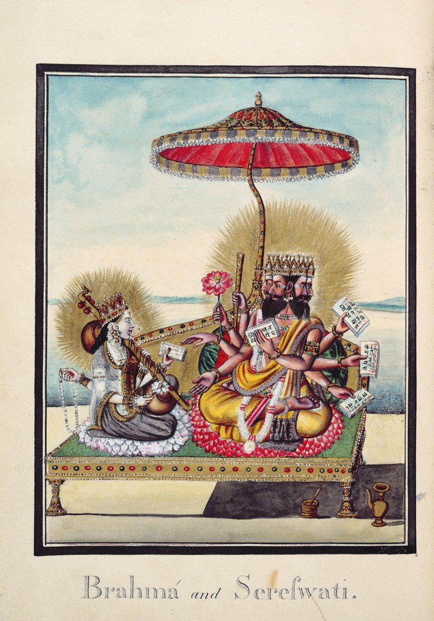 MSS EUR C 116/1 f.24v Brahma ve Saraswati, Hindu destanı 