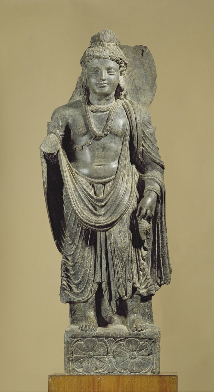 Maitreya, Gandhara (gri şist) by Indian School