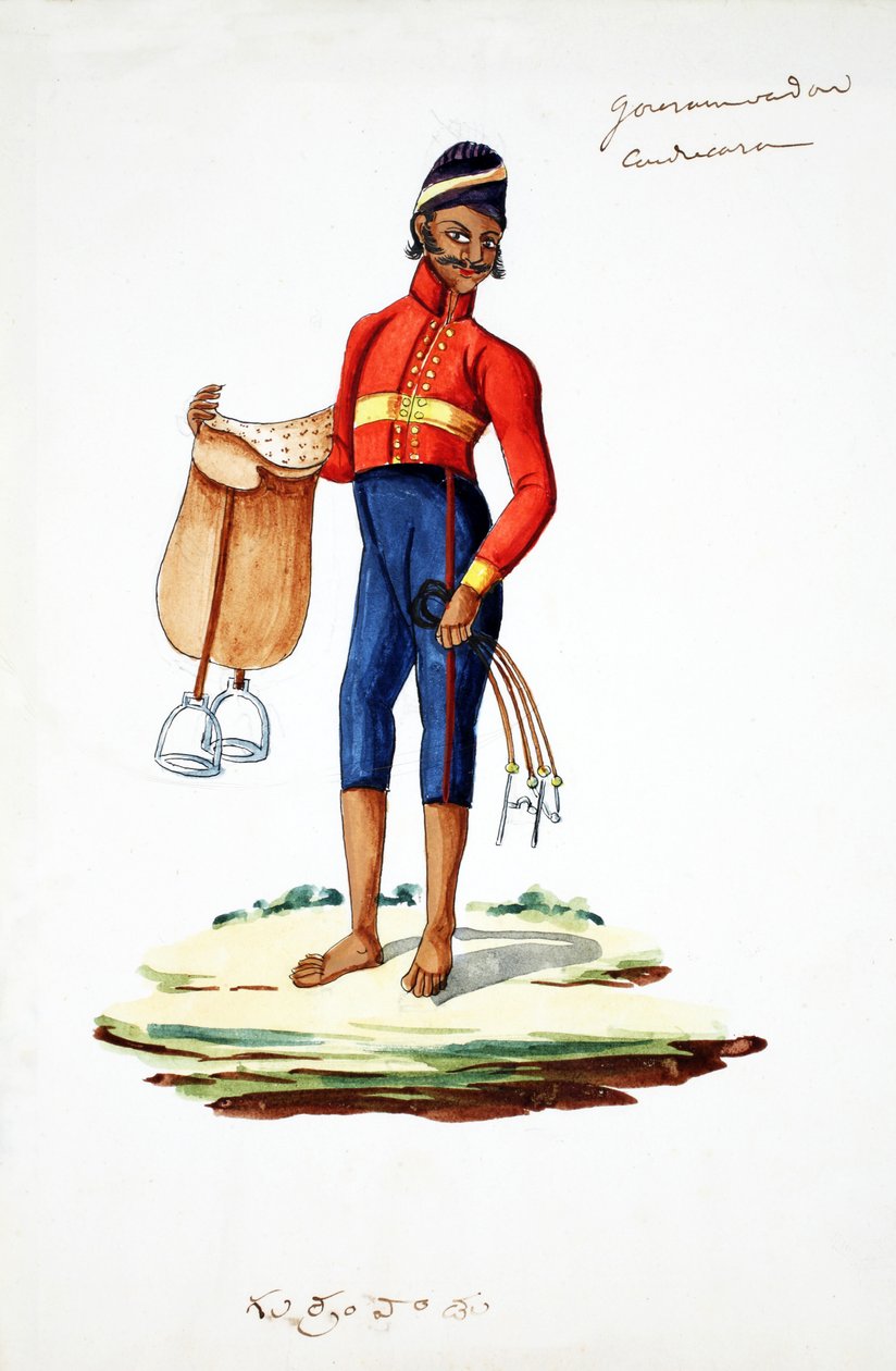 Eyerli adam (kağıt üzerinde wc) by Indian School