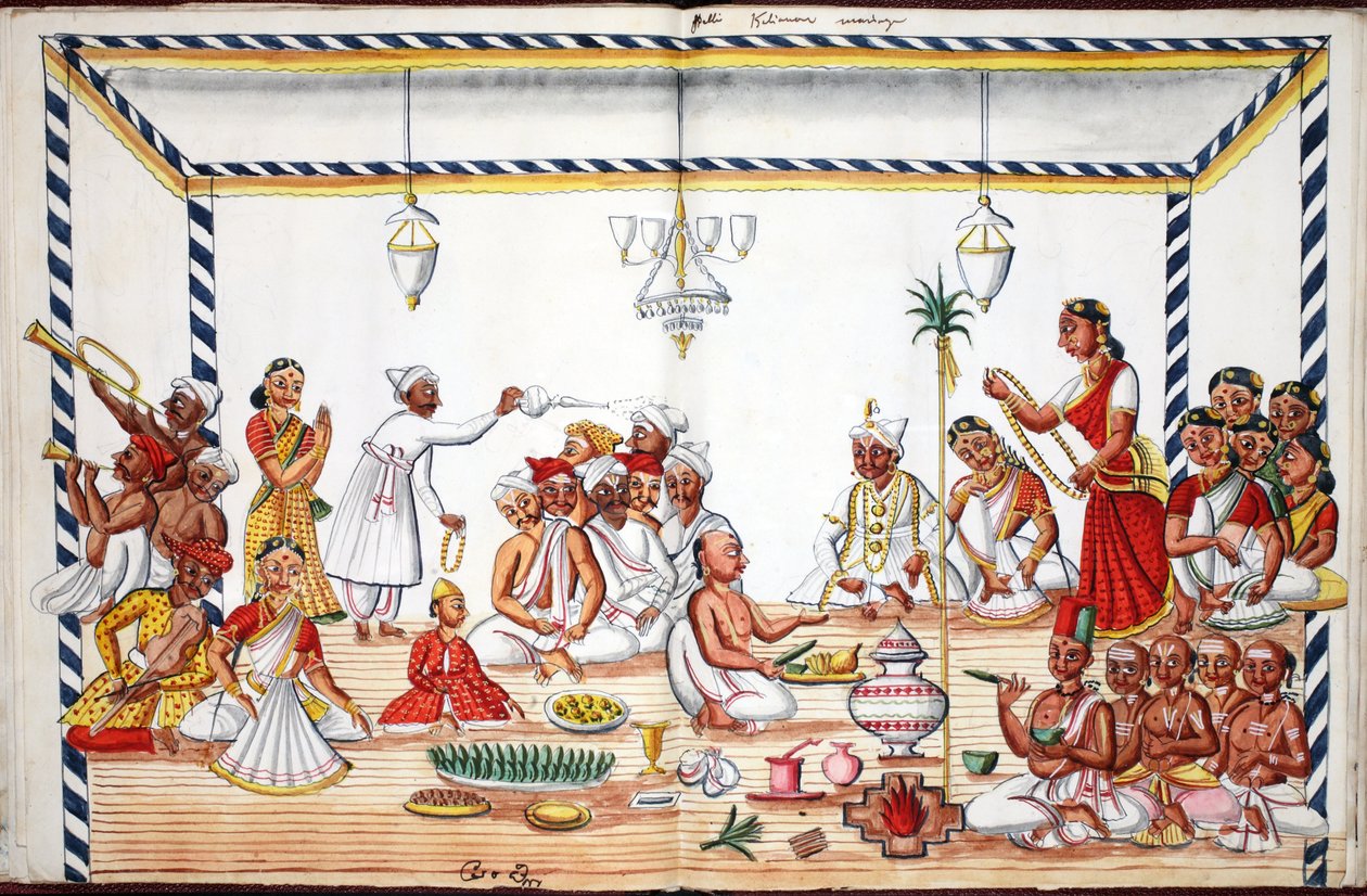 Evlilik töreni (kağıt üzerinde wc) (ayrıca bkz. 908420) by Indian School