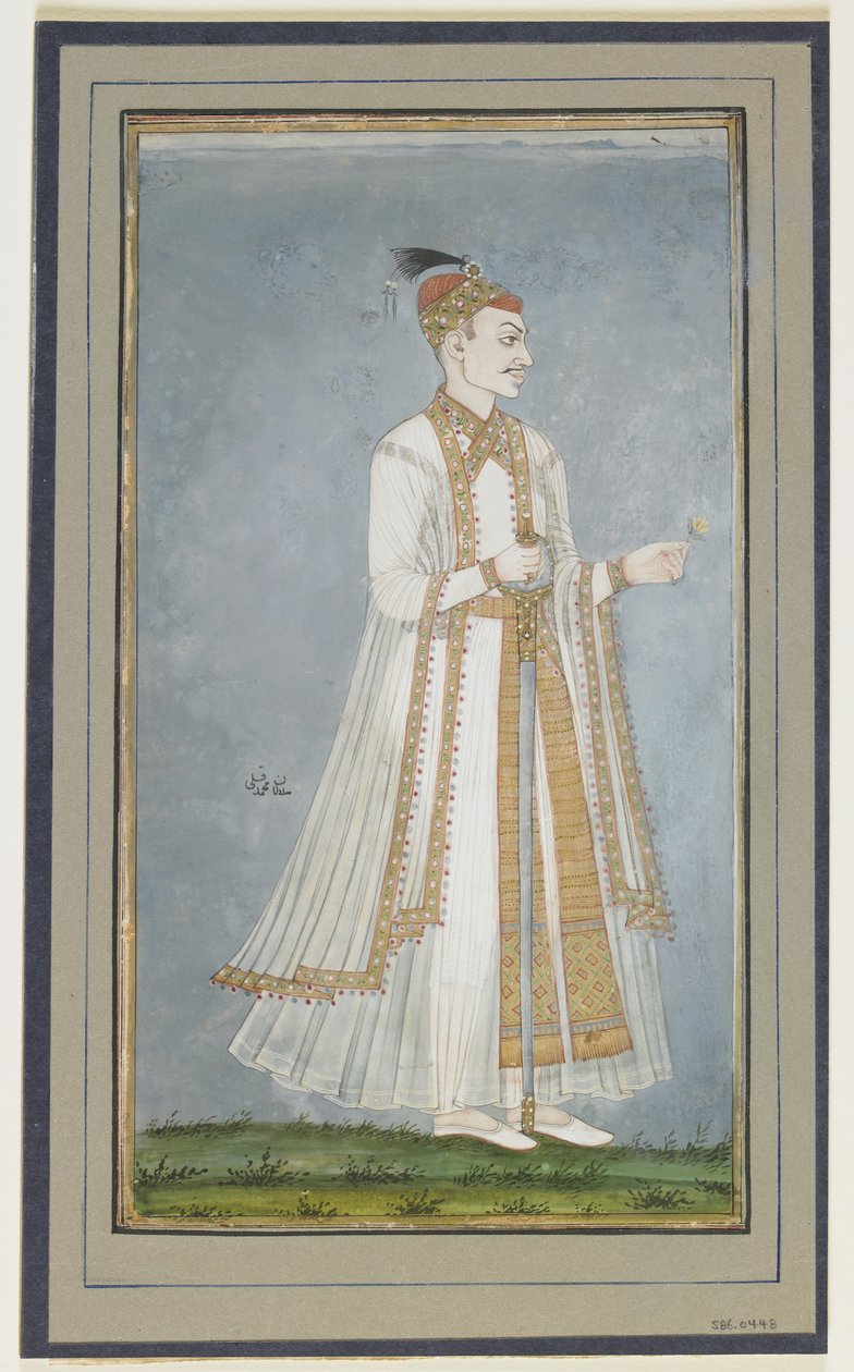 Muhammed-Quli Qutbshah, resimli albüm folyosu, c.1900 by Indian School