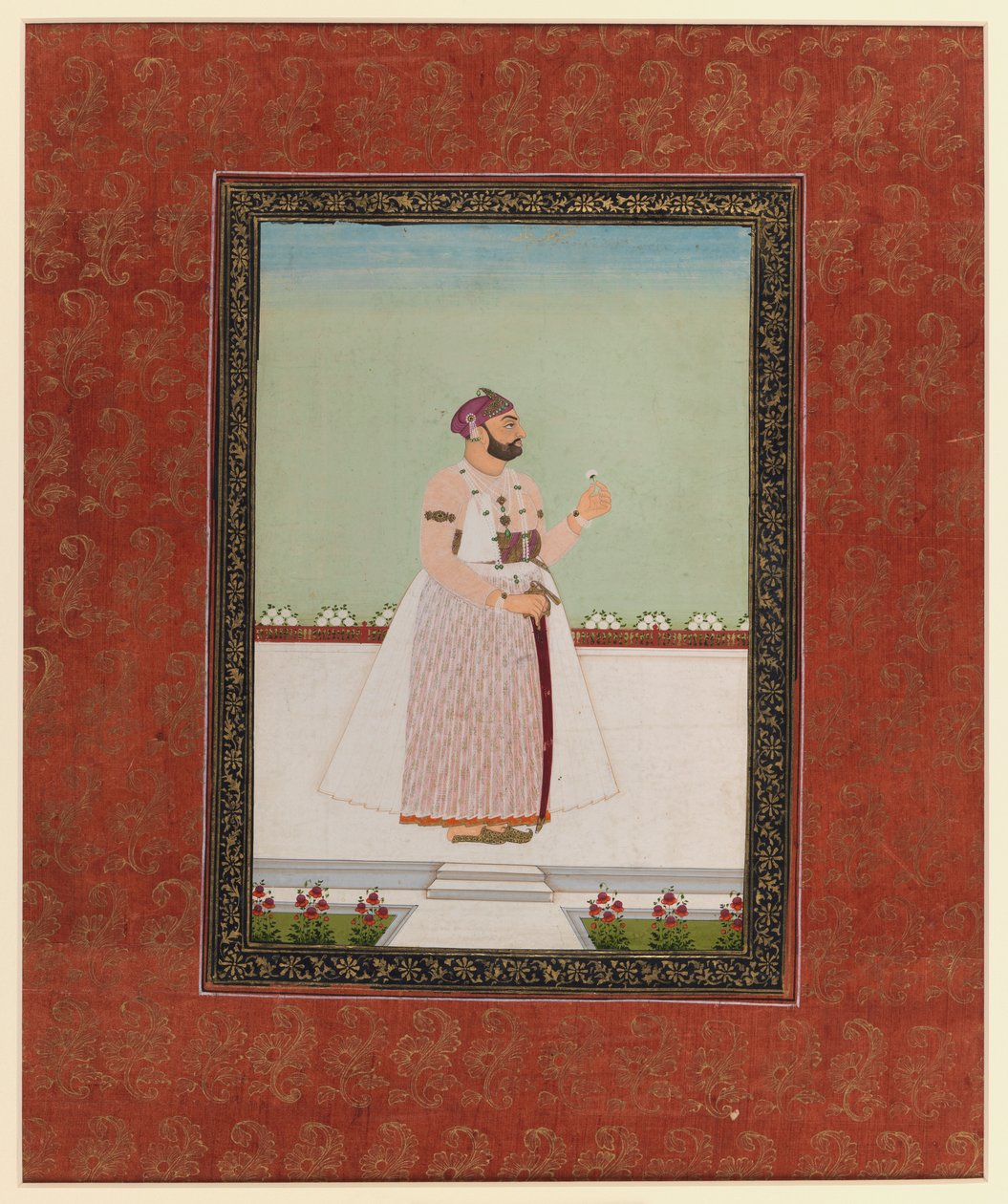 Münir el-Mülk Bahadur, 1875-1900 (kağıt üzerinde opak wc ve altın) by Indian School