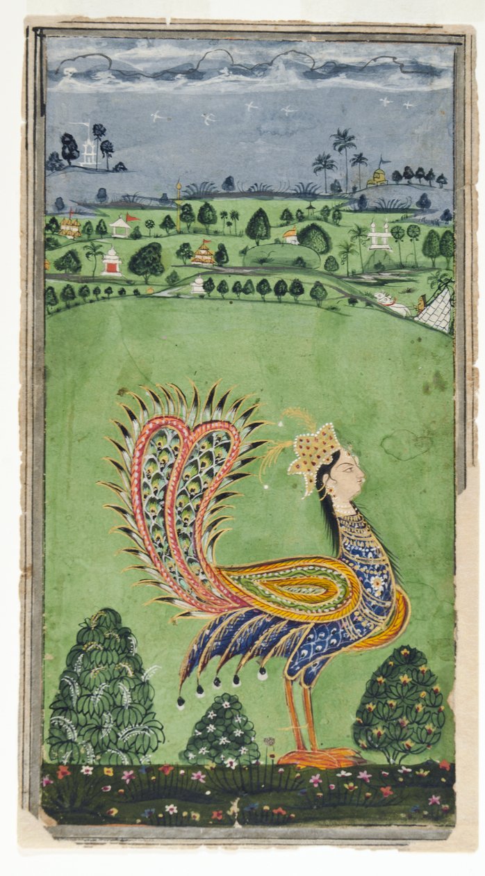 Kadın başlı efsanevi tavus kuşu, Haydarabad, c.1750 by Indian School