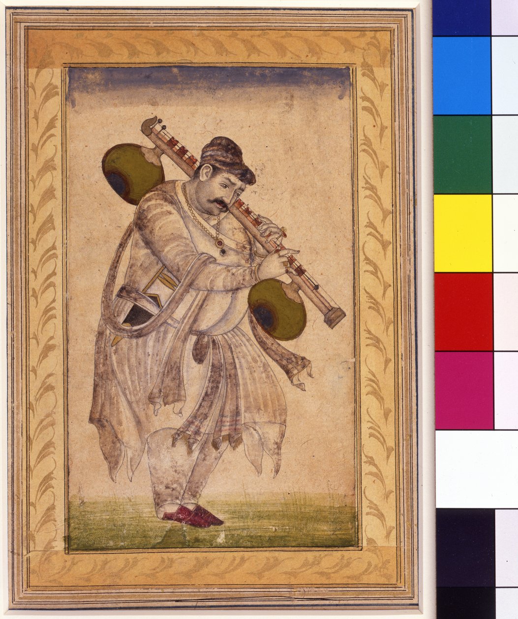 Naubat Khan, vina oyuncusu, 18. yüzyıl by Indian School