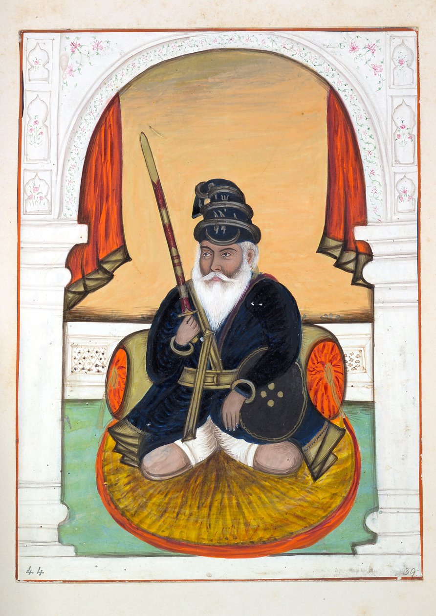Nutta Singh Akali, The Kingdom of the Punjab, its Rulers and Chiefs, cilt II, kimliği belirsiz bir Hintli sanatçının 30 suluboya çalışması, c.1840 (kağıt üzerinde wc) by Indian School