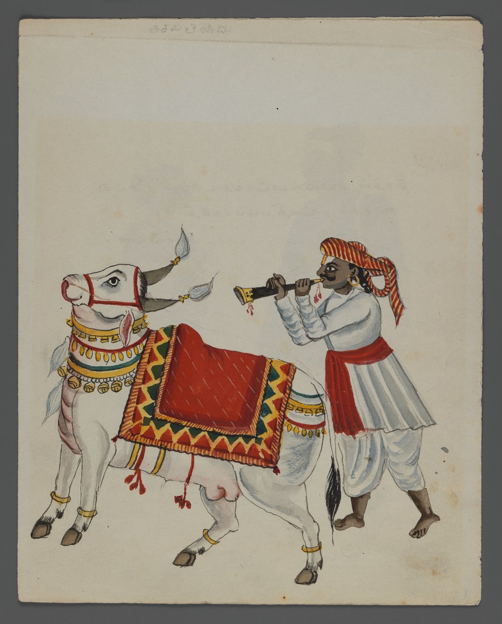 Hintlileri farklı mesleklerden gösteren dokuz resimden biri (kağıt üzerinde wc) by Indian School