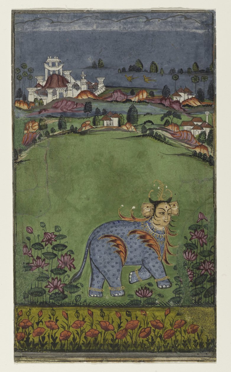 Bir Astrolojik İncelemeden sayfa, c.1750 (kağıt üzerinde opak wc) by Indian School