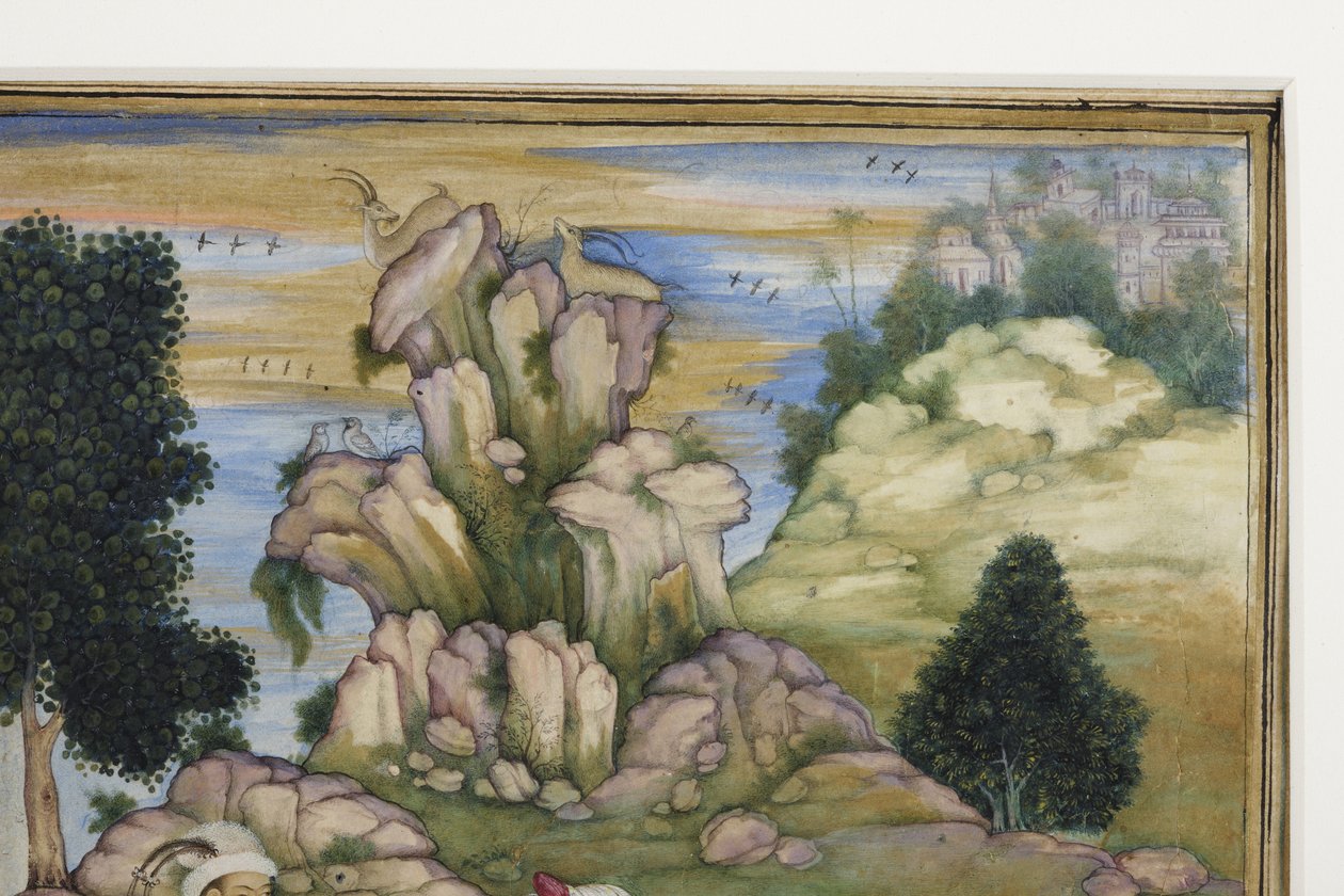 Av sırasında piknik, detay, c.1615 (kağıt üzerinde opak wc) by Indian School