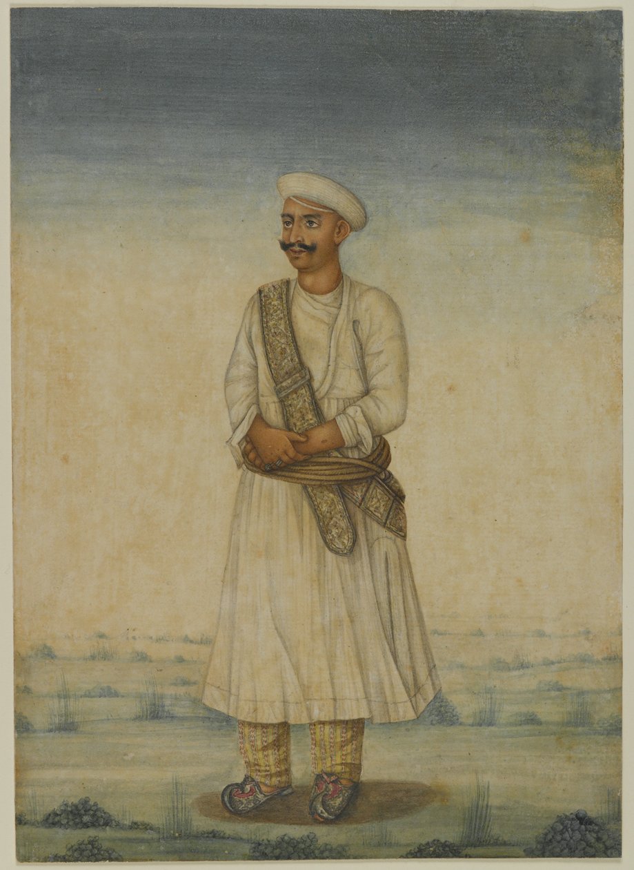 Bir adamın portresi (kağıt üzerinde opak wc) by Indian School