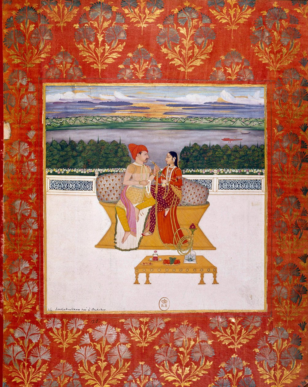 Prens Sudjakoulikan bir bayanla. Lucknow okulundan Hint minyatürü. 1760 Paris, B.N. by Indian School