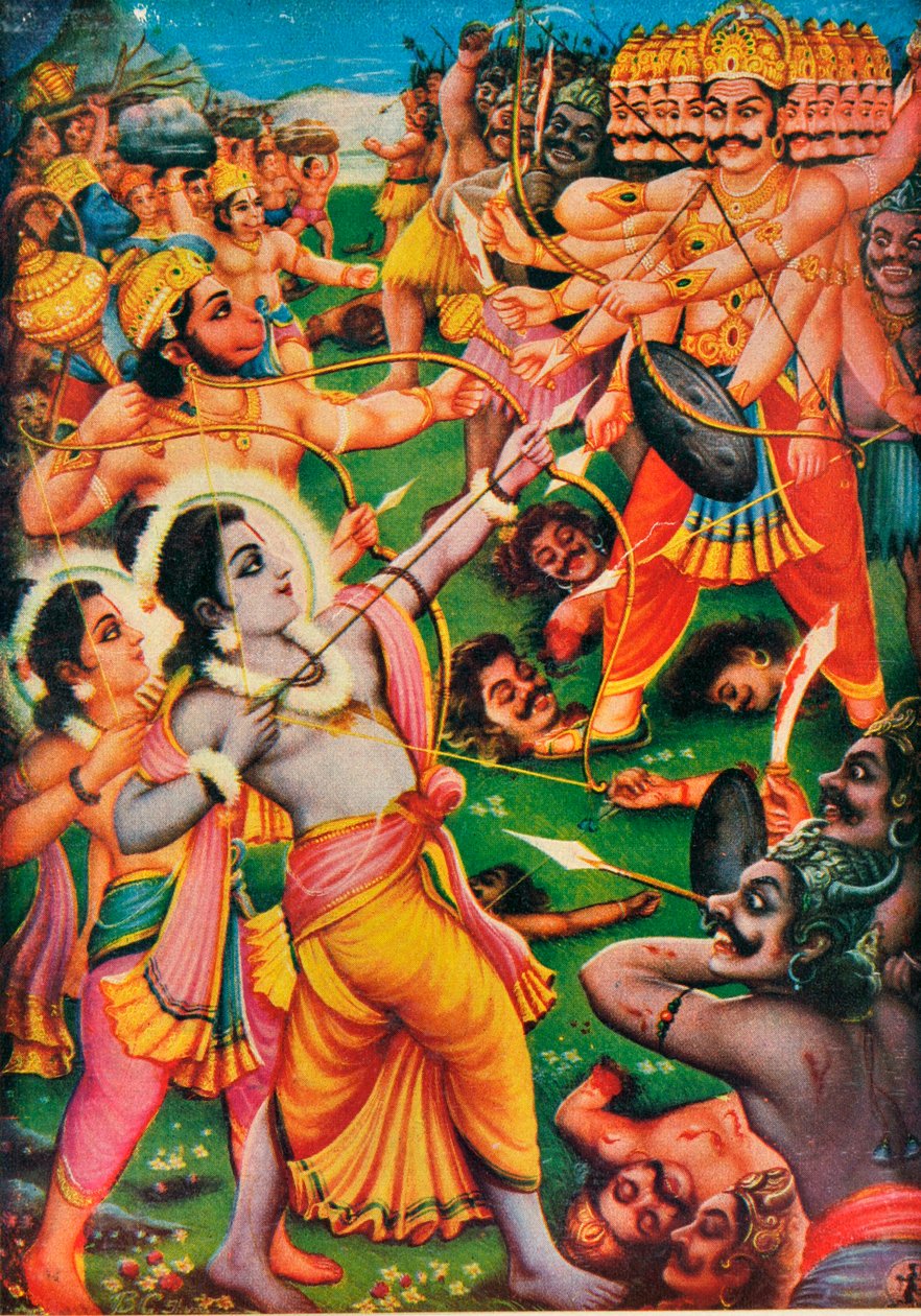 Rama ve Hanuman iblis Ravana