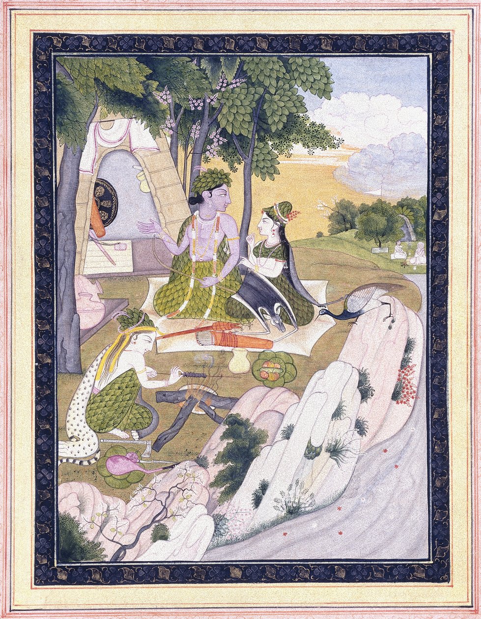 Lakshman ile Rama ve Sita, c. 1800 by Indian School