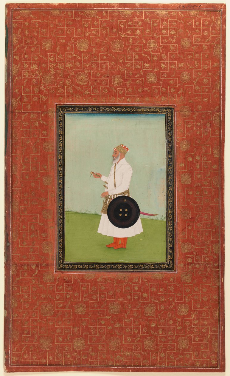 Ruh Allah Khan, 1875-1900 (kağıt üzerinde opak wc ve altın) by Indian School