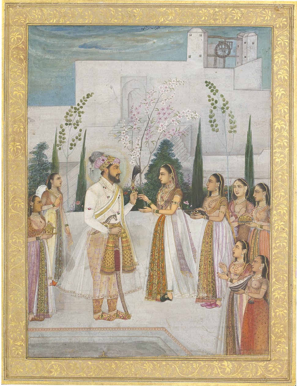 Şah Cihan Prensese Mücevher Sunuyor by Indian School