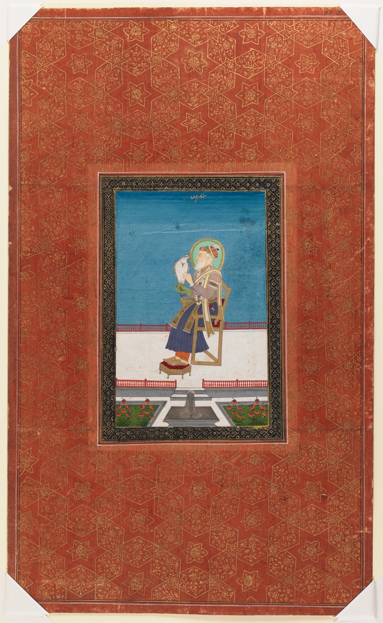 Şahinli Şah Cihan, 1875-1900 (kağıt üzerinde opak wc ve altın) by Indian School