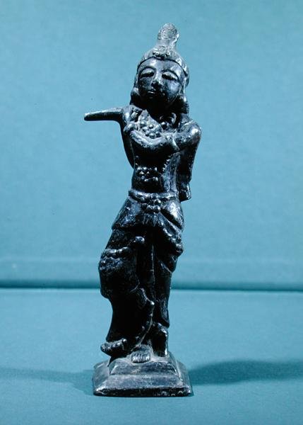 Krishna Gopala Heykelciği (kurşun) by Indian School