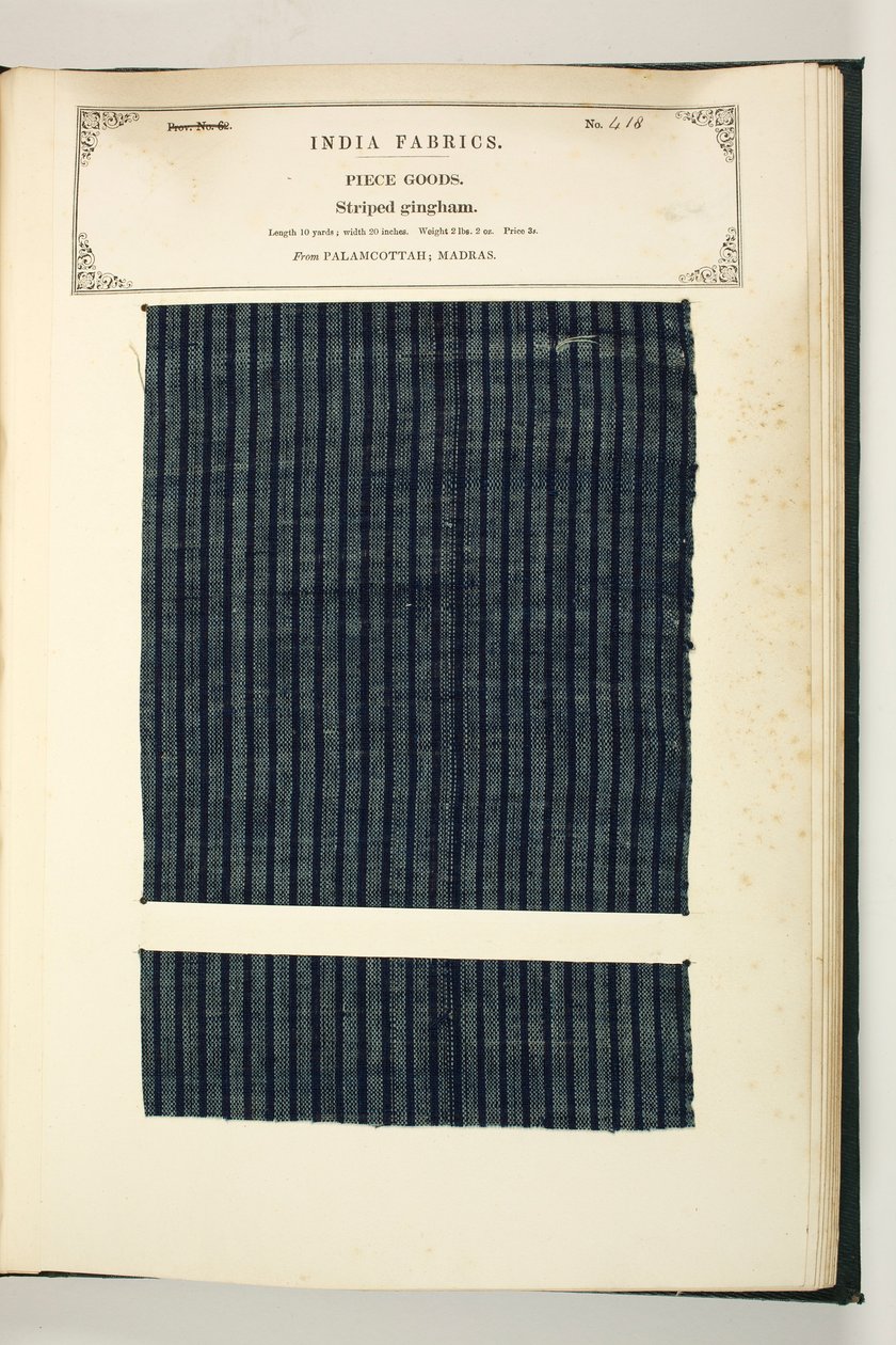Hindistan Tekstil Üreticileri Koleksiyonundan Çizgili Şemsiye, Palamcottah, Madras, Parça Ürünler, John Forbes Watson tarafından, 1866