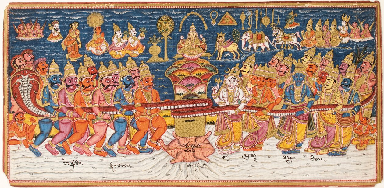 Süt Okyanusunun Çalkalanması, 1825 dolayları by Indian School