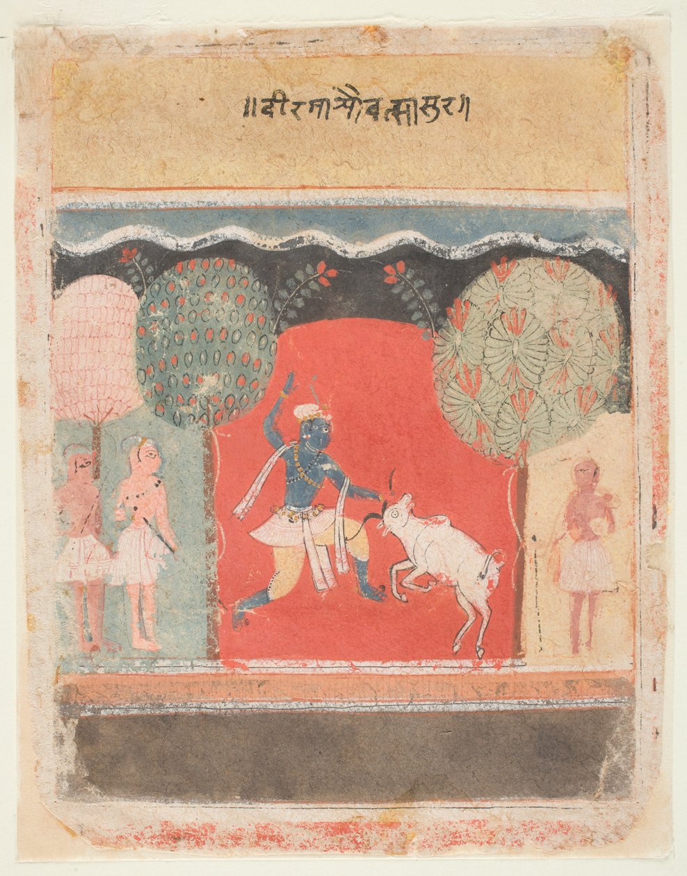 Vatsasura'nın Öldürülmesi by Indian School
