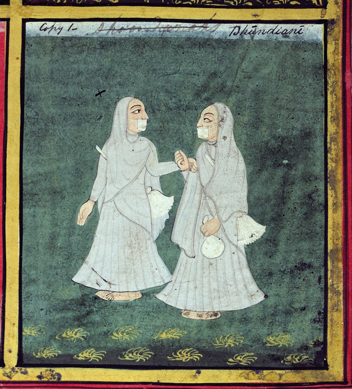 İki Dhondiya Kadın, Dini Mendicants, Udaipur, c.1810-20 (detay) (ayrıca bkz. 136600) by Indian School