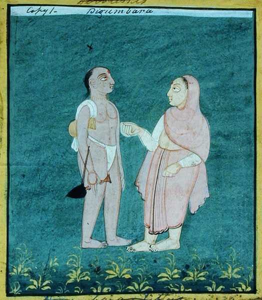 İki Digambara Jain, Dini Mendicants, Udaipur, c.1810-20 (kağıt üzerinde guaj) by Indian School