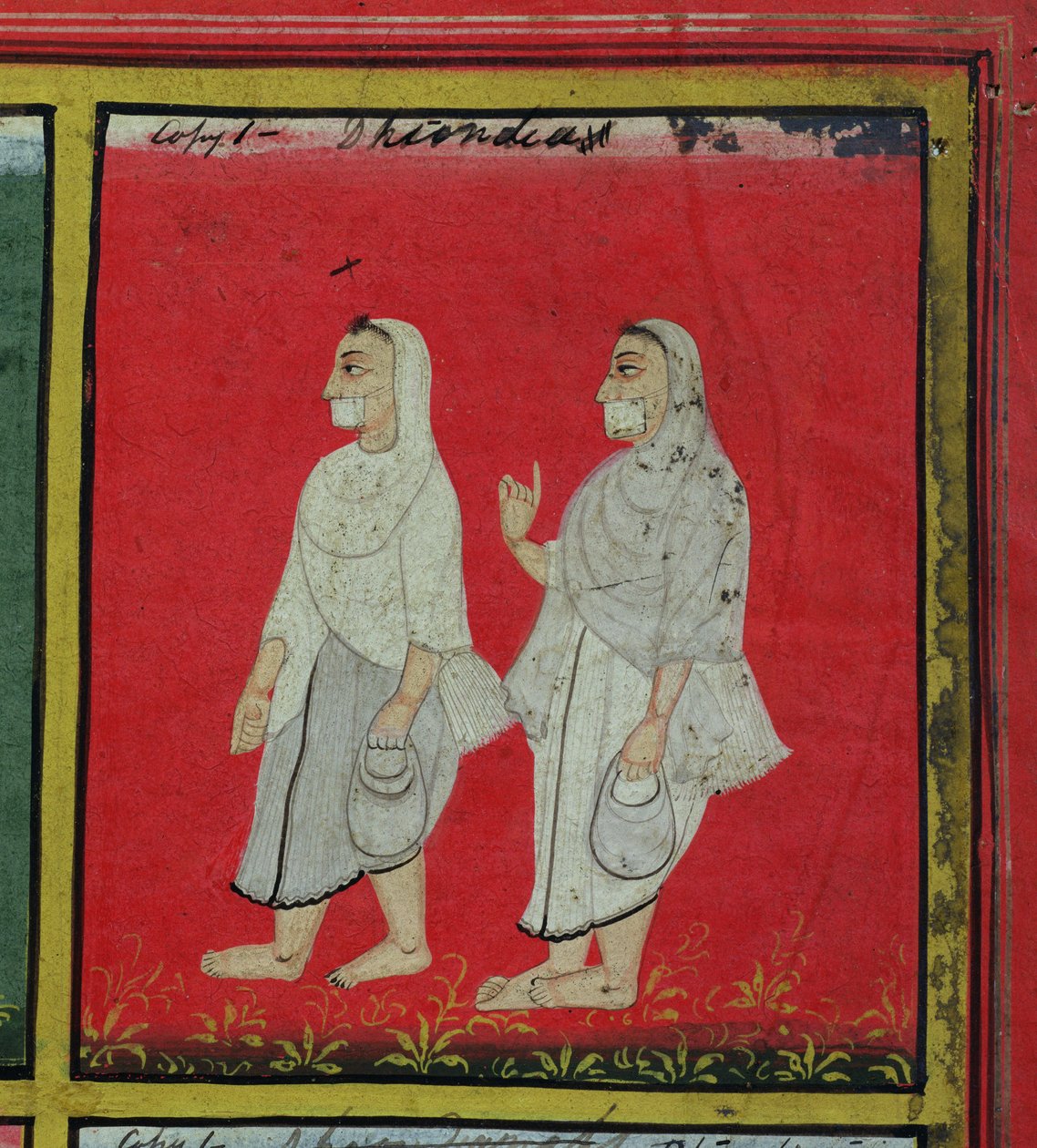 İki Jain Adanmış (dhondiya) Dini Mendicants, Udaipur, c.1810-20 (detay) (ayrıca bkz. 136600) by Indian School
