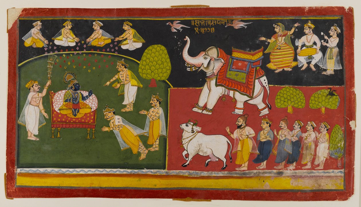 Tanımlanamayan sahne, Aurangabad, c.1725 (kağıt üzerinde wc) by Indian School