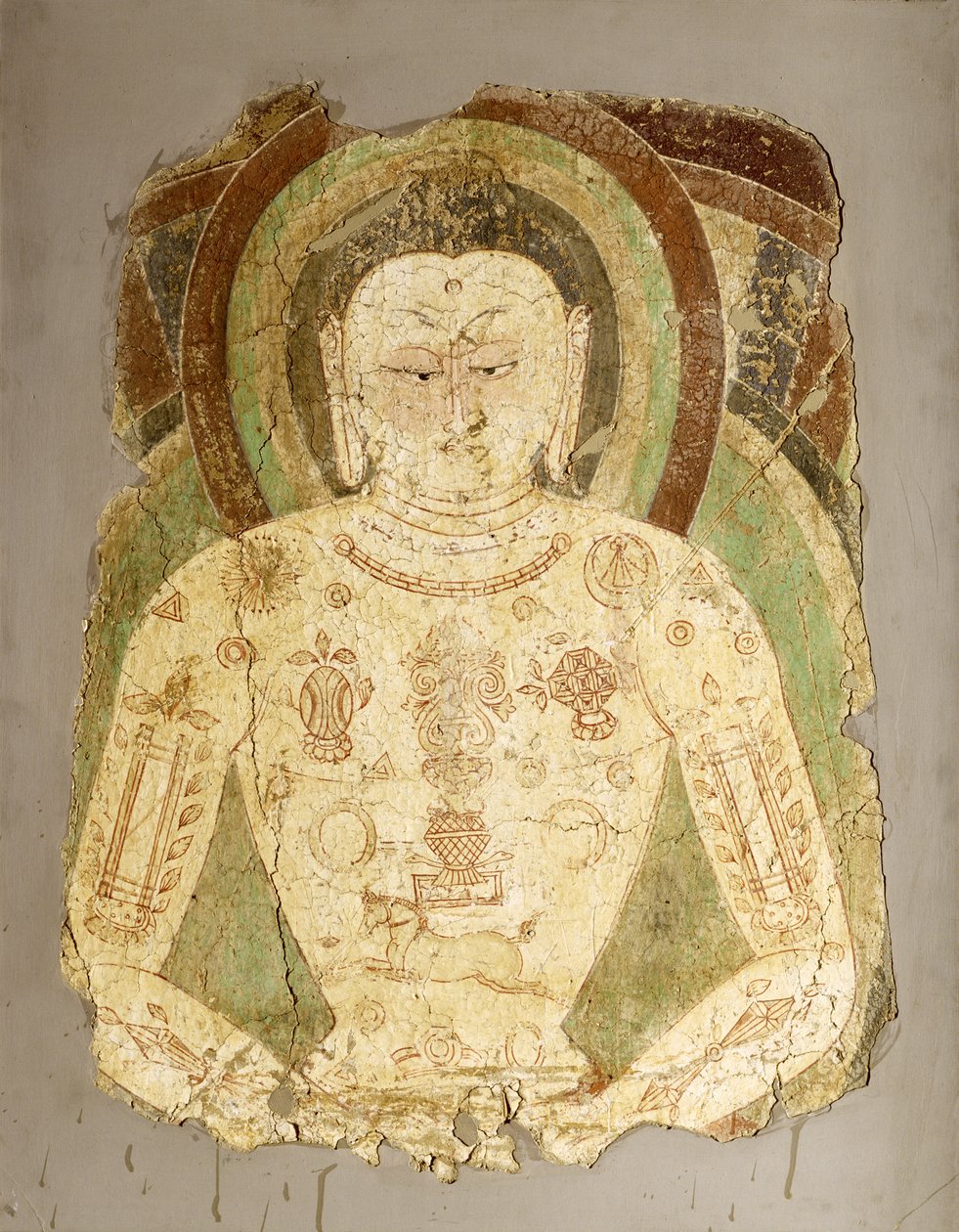 Bali Atıklarından Vairocana Buddha, 7-8. yüzyıl (duvar resmi) by Indian School