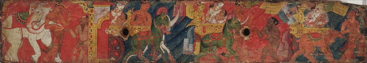Vessnatara Jataka, el yazması bir kapaktan, Pala Okulu, c.1200 (boyalı ahşap) by Indian School