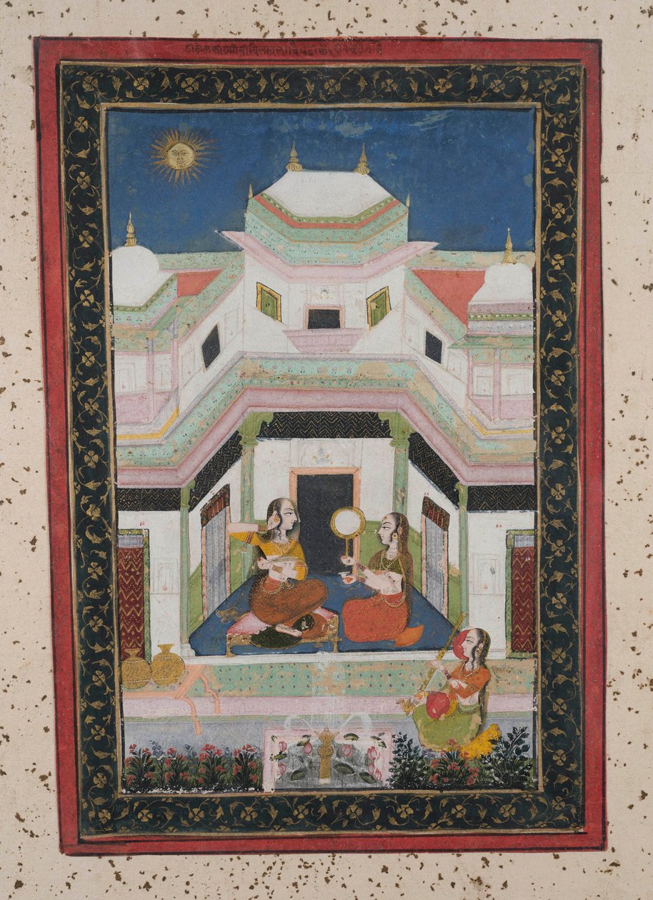 Vilaval Ragini, c.1790 (kağıt üzerine guaj, altın işlemeli) by Indian School