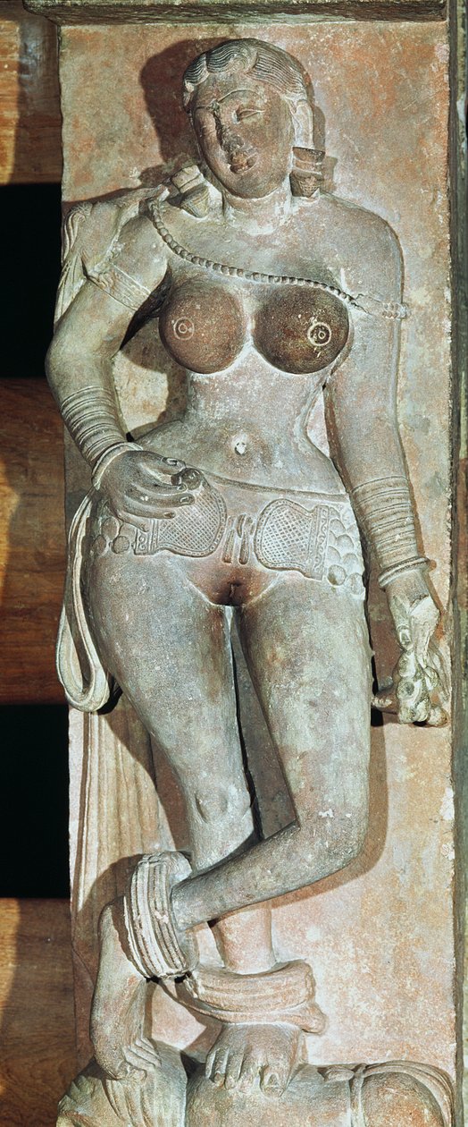 Yakshini, bir Budist kapısından. Mathura, Uttar Pradesh, Kuşan Dönemi (MS 30-241) by Indian School