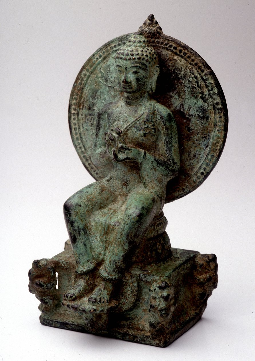 Avrupalı oturan Buda, bronz, Orta Java, 9. yüzyıl. by Indonesian