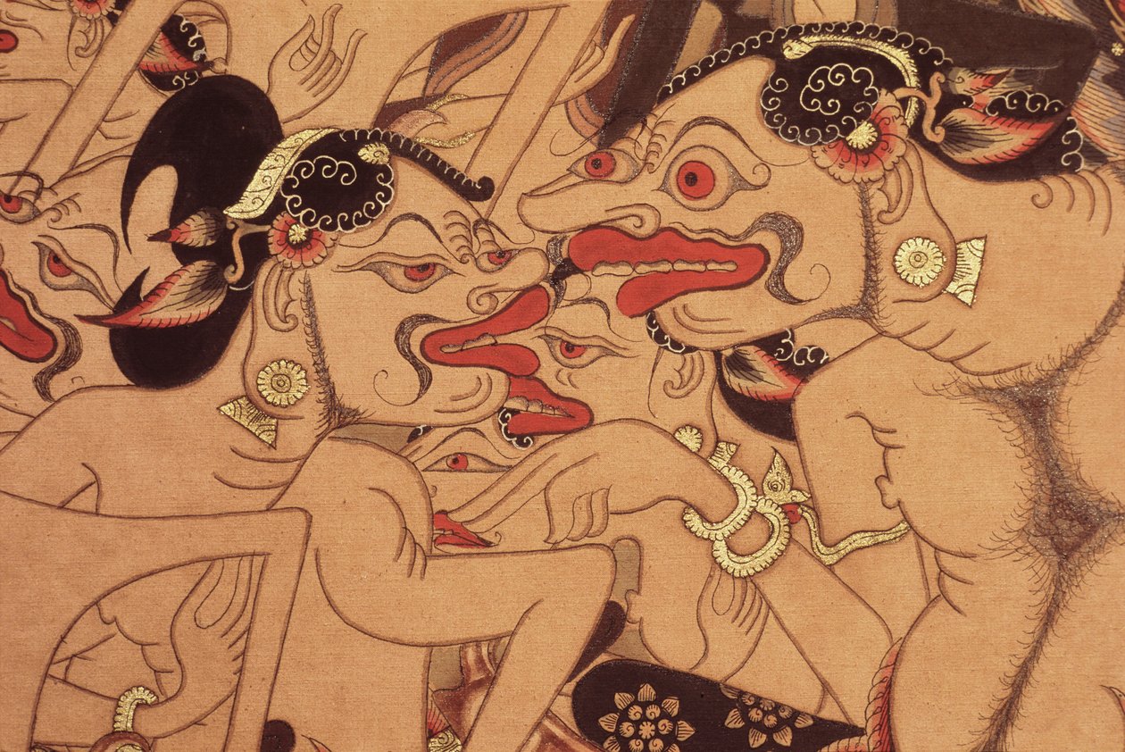 Wayang Beber parşömeni detayı (kağıt üzerine sulu boya) by Indonesian Indonesian