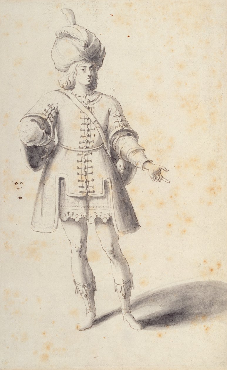 Noble Pers Gençliği (kağıt üzerinde kalem ve mürekkep) by Inigo Jones